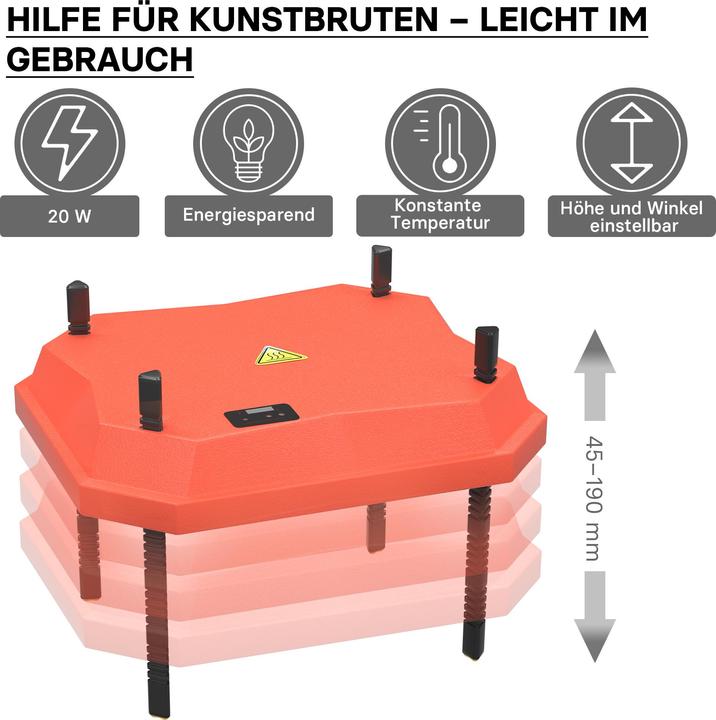 Produktbild Fudajo 25x30cm Küken-Wärmeplatte Temperaturregler 20W Heizplatte Kükenaufzucht (20 W)