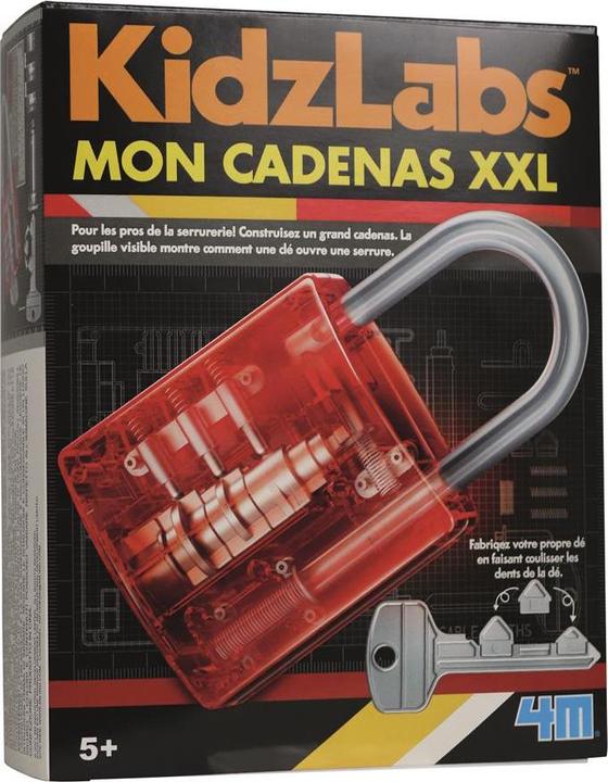 Actual product image 4M DAM Kidzlabs: GIGANT HANGSLOT TRANSPARANT 15cm, met gedetailleerde instructies, in doos 17x22x6c