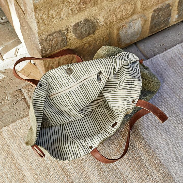 Produktbild Loberon Tasche Soleil grün/braun
