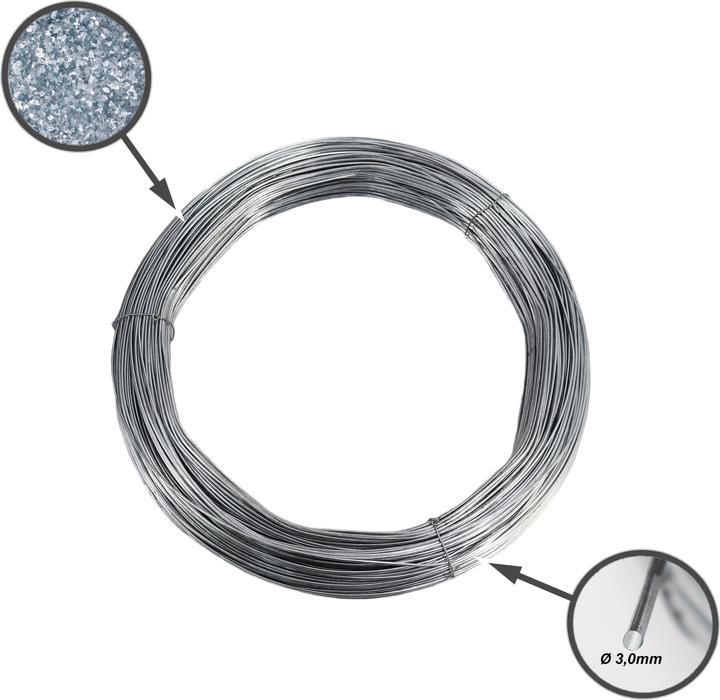 Actual product image Aquagart 375m Spanndraht 3,0mm für Wildzaun Forstzaun Weidezaun Knotengeflecht