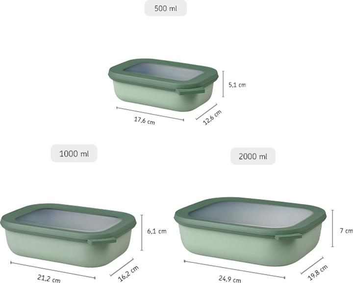 Actual product image Rosti Mepal Mepal - Cirqula Low Rect Bowl Set -Nordic Blue (14595) (3.50 l)