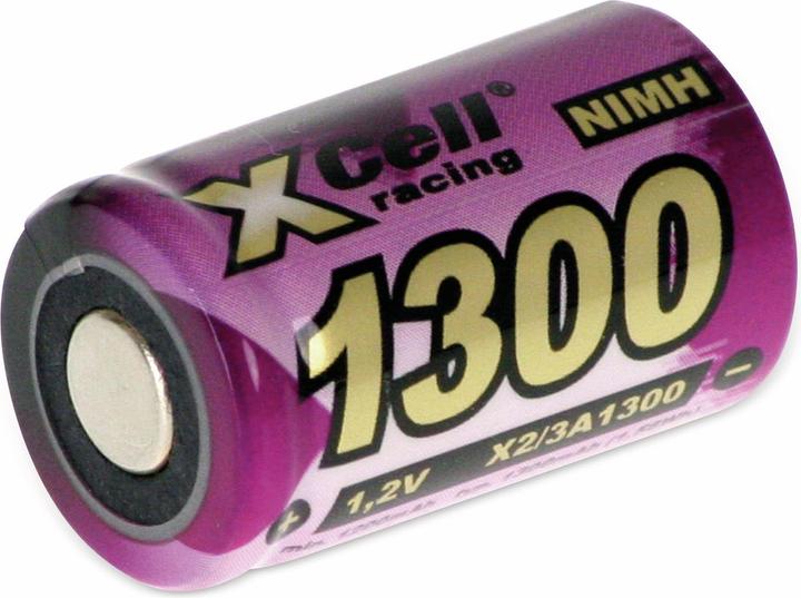 Produktbild XCell NiMH-Akku, Industriezelle, 2/3 A, Flat-Top, 28,5x17mm, 1,2V/1300mAh (1 Stk., 2/3 A, 1300 mAh)