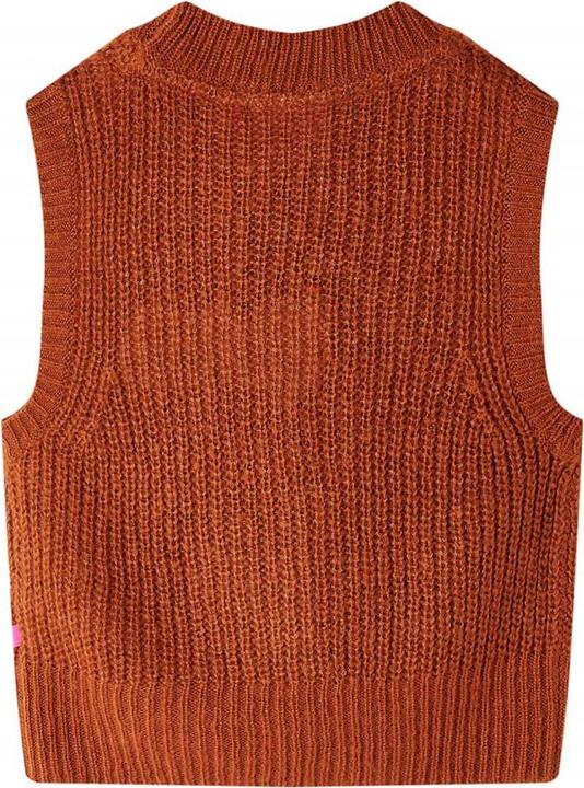 Actual product image VidaXL Kids jumper waistcoat knitted cognac 140,Material: 67 (140)