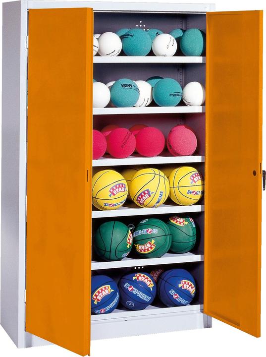 Image du produit C+P Armoire à balles (hxlxp : 195x120x50 cm, avec portes battantes en tôle pleine, type 3)