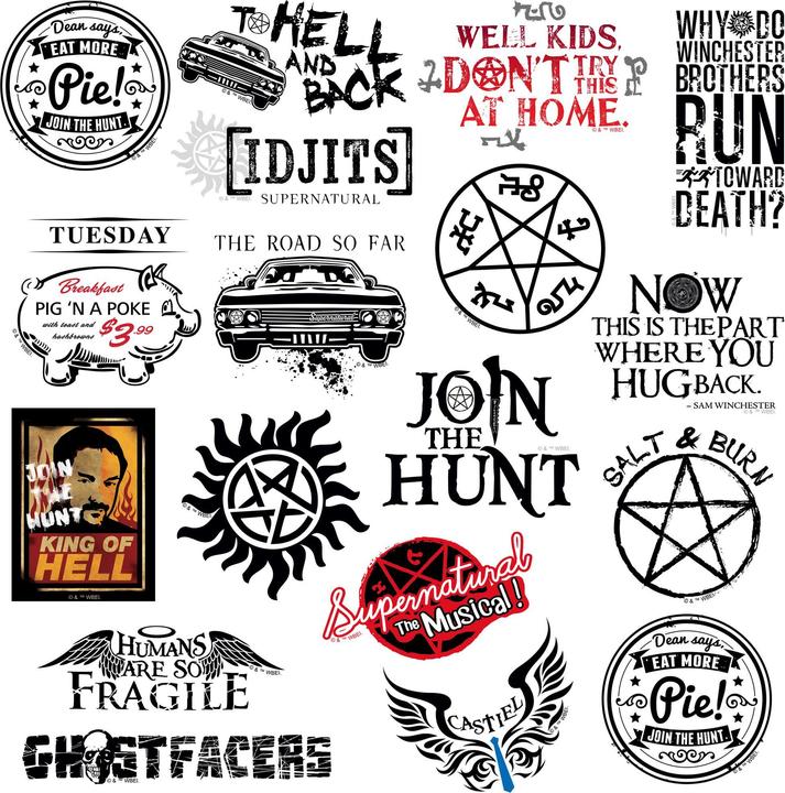 Produktbild Supernatural Sortierte Designs Aufkleber Deluxe 100erPack Vinyl