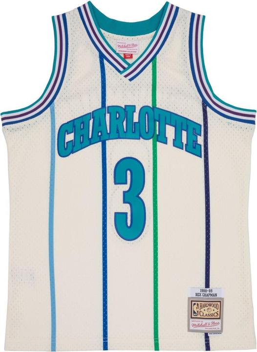 Actual product image Mitchell & Ness Swingman Jersey Charlotte Hornets OFF-WHITE Rex Chapman (L)