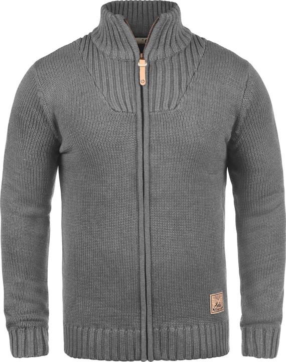 Actual product image Solid Poul Men's Cardigan Chunky Knit Jacket With Funnel Neck (XXL)