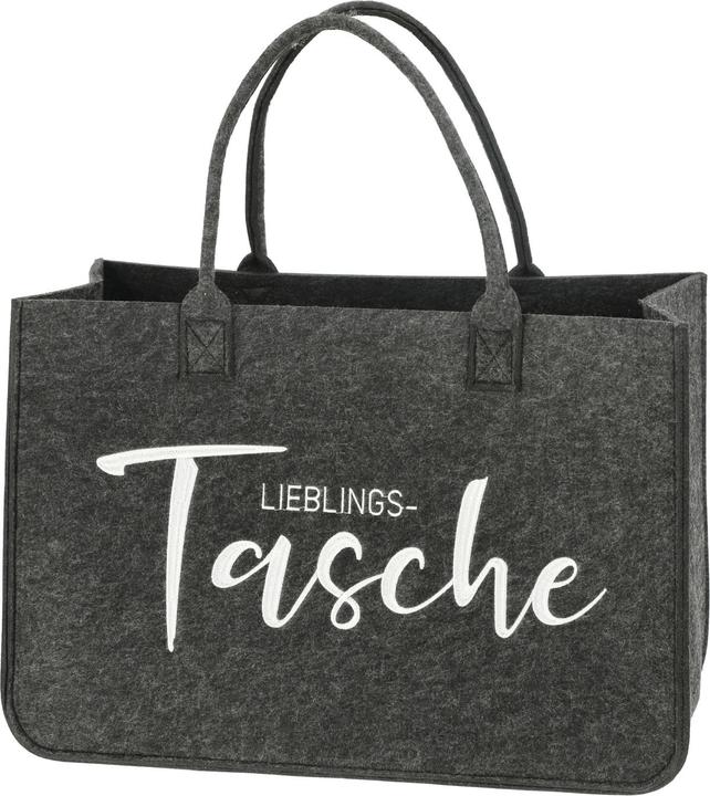 Actual product image G. Wurm Bag favorite bag embroidery made of felt gray (B/ (0 l)