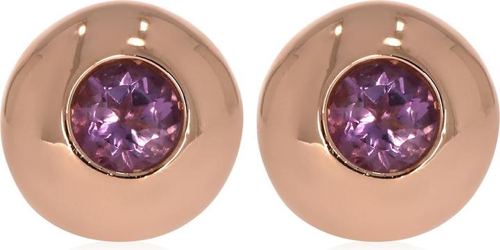 Xen Ohrstecker mit Pink Amethyst ca. 0,60 ct. rosèvergoldet (925 Sterling Silber)