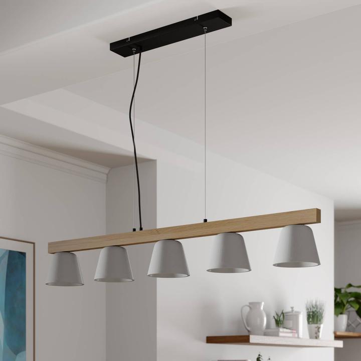 Image du produit Lucande Kalinda Lampe à suspendre Grey/Oak (E14)