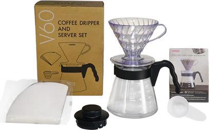 Actual product image Hario V60 Craft coffee drip set + serving utensils + filter (0.60 l)