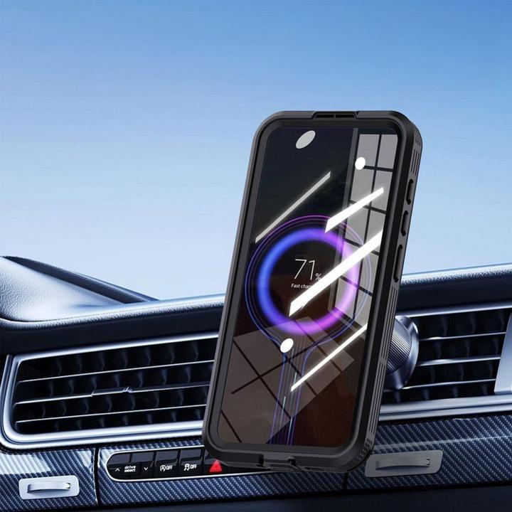 Image du produit OEM Case universal for sports Waterproof case SHELLBOX MARS with metal ring for SAMSUNG S25 black (Samsung Galaxy S25)
