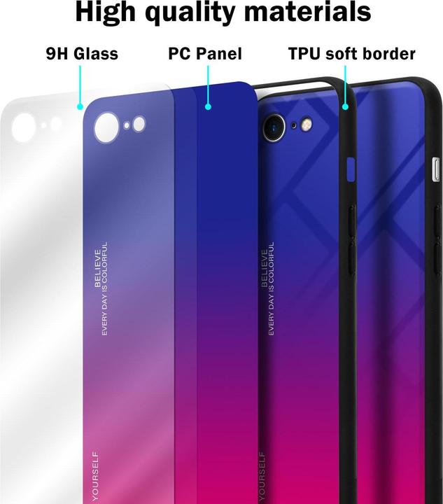 Produktbild Cadorabo TPU 2 Farben Glas Cover (Apple iPhone 7, Apple iPhone SE (2nd Gen))