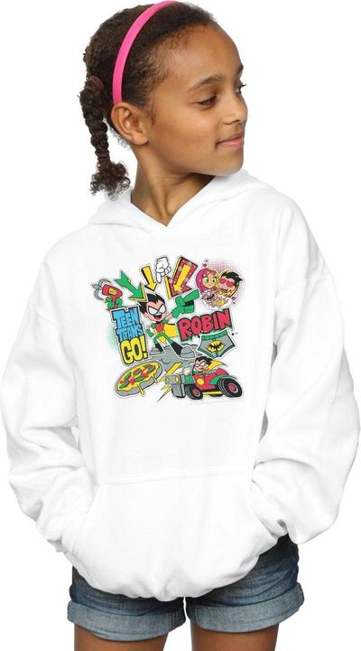 Actual product image Girls Teen Titans Go Robin Montage Hoodie (116)