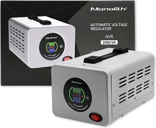 Actual product image Qoltec 50724 Automatyczny stabilizator napięcia AVR 2000VA (2000 VA, 1600 W)
