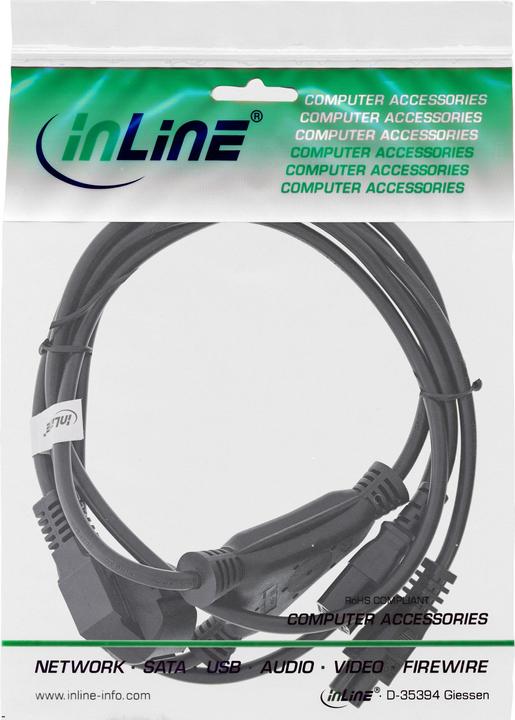 Immagine prodotto InLine Cavo di rete a Y 1x spina Schuko per apparecchio freddo e spina per notebook 2m (2 m)