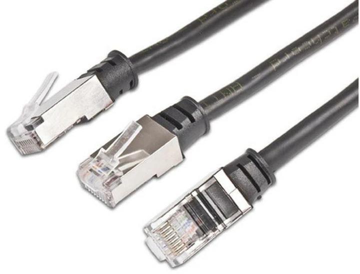 Actual product image Wirewin Outdoor patch cable: 1m, black (U/FTP, CAT5e, 1 m)