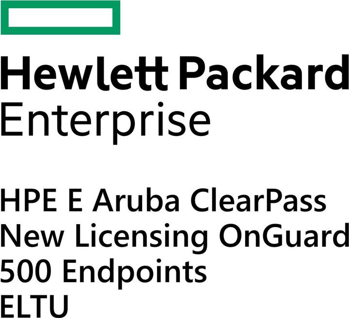 HPE E Aruba ClearPass, New Licensing, OnGuard, 500 Endpoints, E-LTU (500 Geräte)