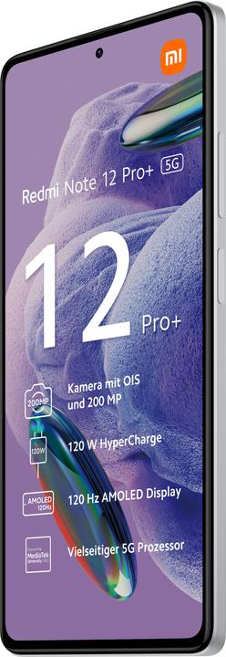 Produktbild Xiaomi Redmi Note 12 Pro+ (256 GB, Polar White, 6.67", Dual SIM, 200 Mpx, 5G)