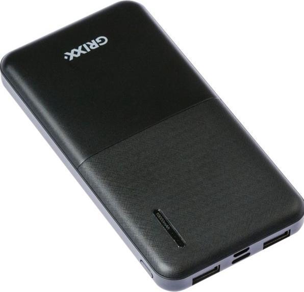 Produktbild Grixx Powerbank 10000mAh Micro USB & USB-C Black (10000 mAh)