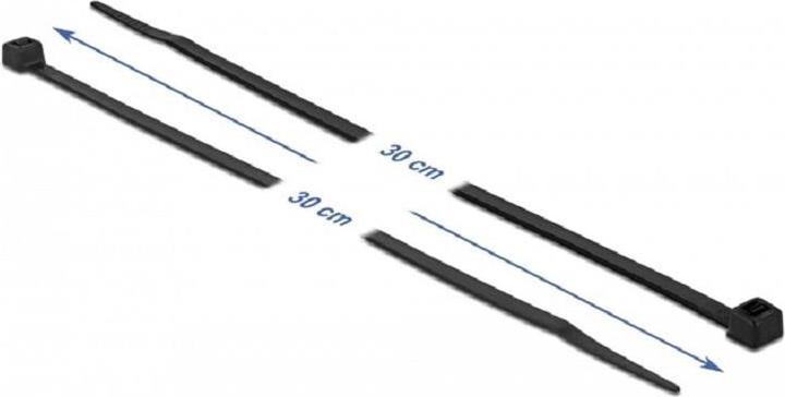 Produktbild Delock Kabelbinder hitzebeständig L 300 x B 4,8 mm schwarz 100 Stück (Klettkabelbinder, 300 mm, 100 Stk.)