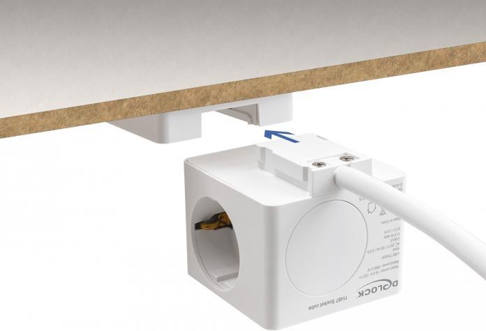 Produktbild Delock Steckdosenwürfel mit Verlängerungskabel 3-fach mit Kindersicherung und USB Ladegerät 1,5m Kab (3 x, CEE 7/3, 1.50 m)