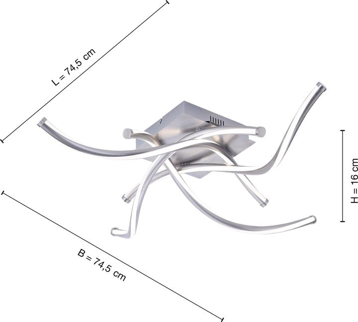 Actual product image Paul Neuhaus Q LED ceiling and wall light Q-MALINA permanently installed 50 W warm white