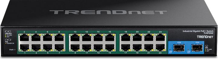 Actual product image Trendnet 26-Port Hardened Industrial Gigabit Poe Rackmount Switch (26 Ports)