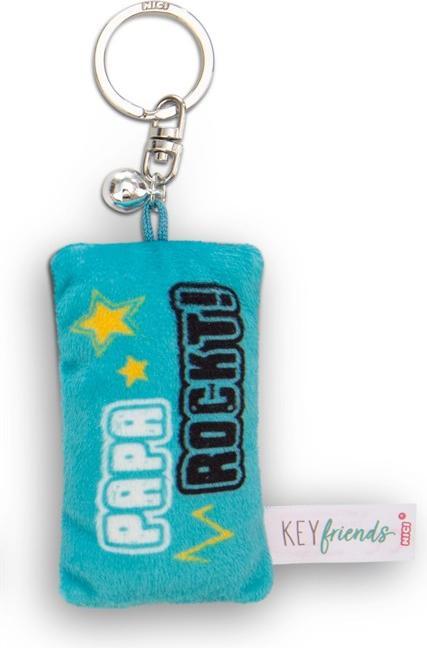 Produktbild Magni NICI Schlüsselanhänger Mini Plüschkissen Papa rockt! mit Glöckchen 8cm