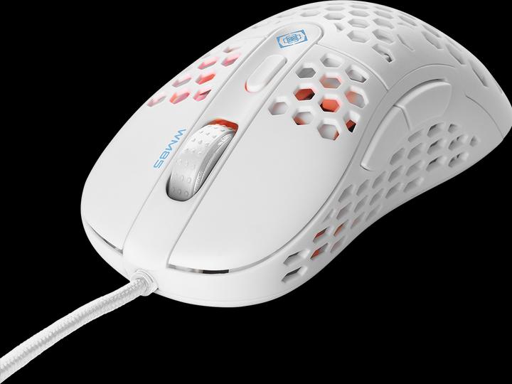 Actual product image Deltaco GAMING White LINE 65g weight, 400-6400 DPI, 1000 Hz, white (Cable)