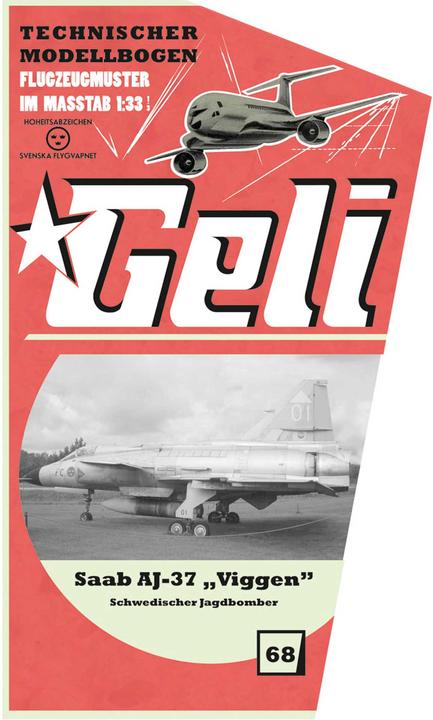 Actual product image Geli saab aj-37 viggen cardboard model