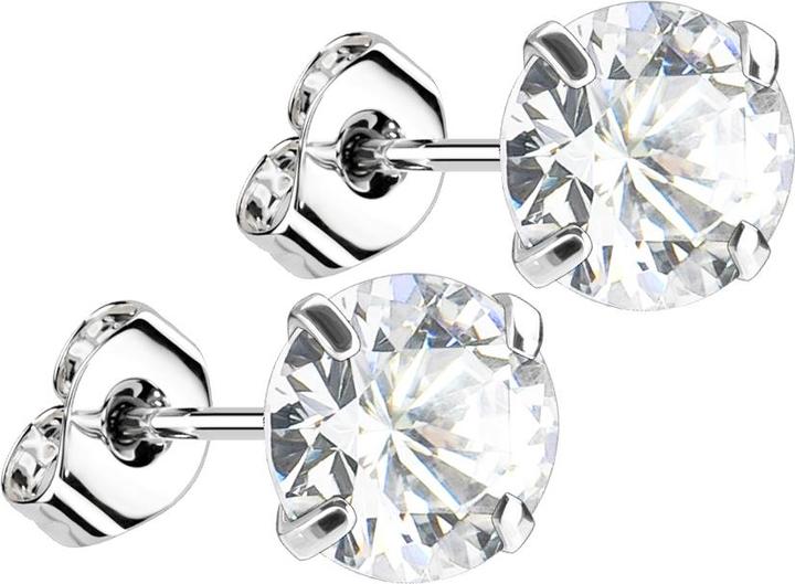Produktbild Star Piercing Ohrstecker silber mit rundem Kristall silber (Titan G23ohne Messing, ohne Messing925 Sterlingsilber)