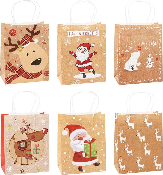 Tsi 12 Geschenktaschen Weihnachten Serie 1.6 Motiv sortiert 18,0 x 23,0 cm (Geschenktüte, 12 x)