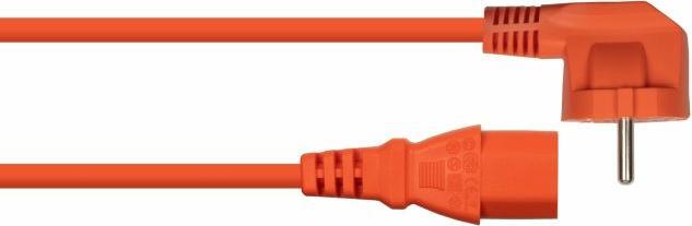 Immagine prodotto Kabelmeister Cavo di rete con contatto di terra tipo E+F (filettatura a 90°) per presa IEC C13, arancione, 1 (10 m)