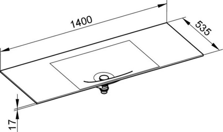 Actual product image Keuco Varicor-WT EDITION 11 PLANNING o HL-Boh 1400x17x535mm arctic sdm (535 mm, 1400 mm)