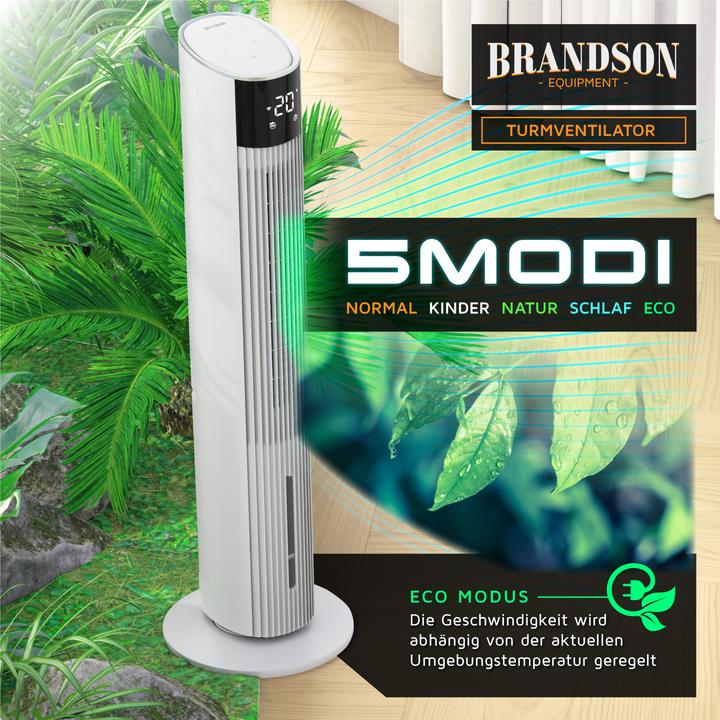 Actual product image Brandson Mobiler Luftkühler mit Wasserkühlung, Klimagerät, 60W, WIFI, Turmventilator, Verdunstungskühler