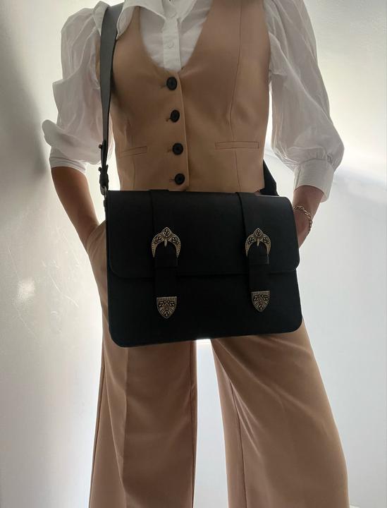Actual product image Only-Bags.Store Black Leather Shoulder Bag, Small Leather Crossbody Bag, Gift for Her, Full Grain Leather