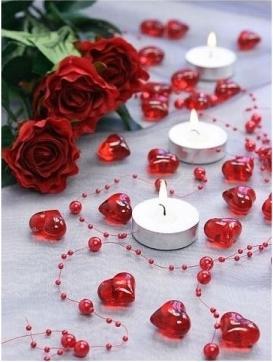 Actual product image Partydeco Crystal hearts, red, 21mm (1 pkt / 30 pc.)