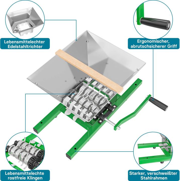 Immagine prodotto Wiltec Set 18L pressa per frutta Panno per la stampa Mulino per frutta 7L pressa per vino Spremiagrumi