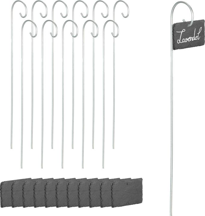 Relaxdays Schiefer-Pflanzenschilder (6 cm, 10 cm)