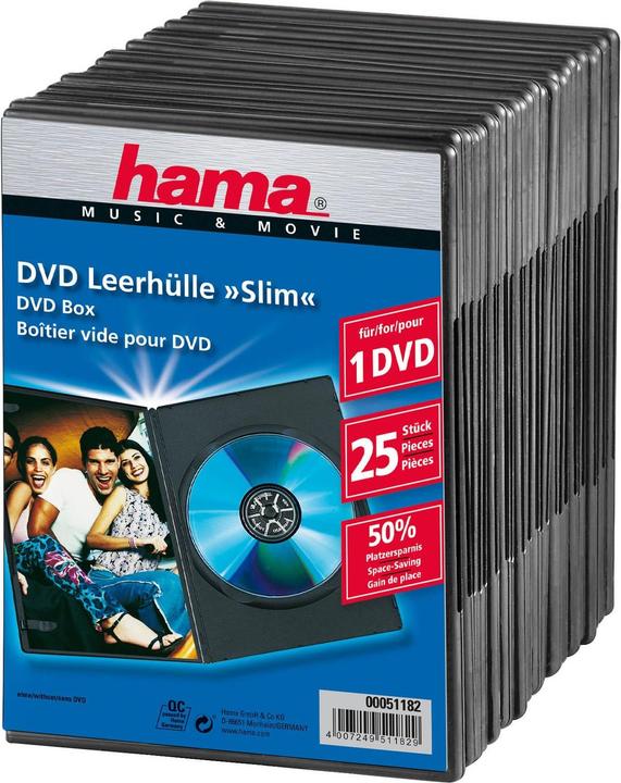 Image du produit Hama 1x25 pochette DVD Slim 50% d'économie d'espace