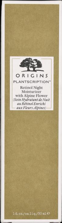 Productafbeelding Origins Plantscription - Retinol Nacht Moisturizer met Alpenbloem (30 ml, Nachtcrème)