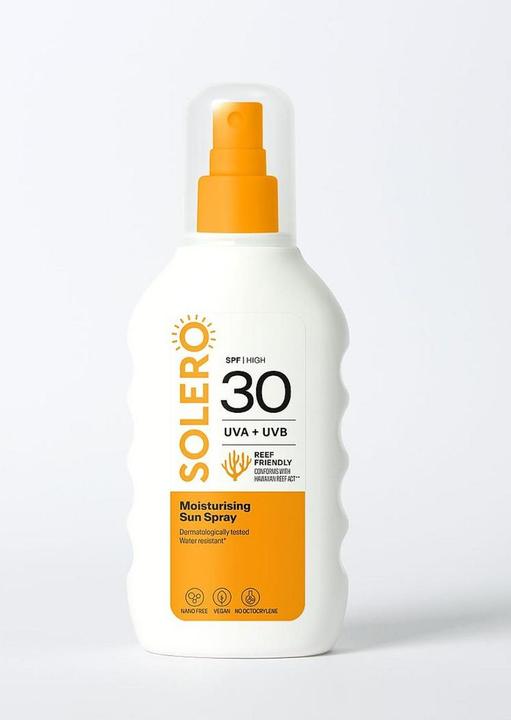 Actual product image Solero Sonnenspray feuchtigk SPF30 200ml (Sun spray, SPF 30, 200 ml)