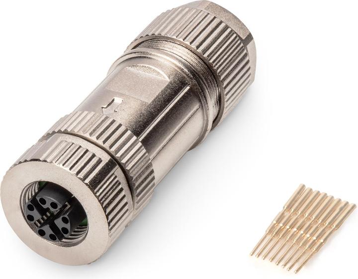 Digitus M12 Jack X-gecodeerd IP67 CAT 6A, veldmontage