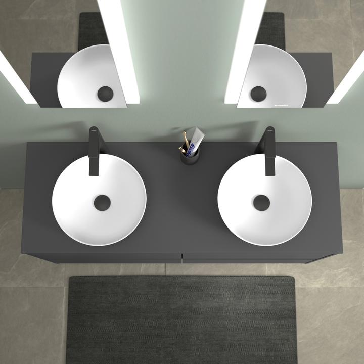 Produktbild Duravit Sivida Aufsatzwaschtisch, rund, 400x400mm, ohne Hahnloch, ohne Überlauf (400 mm, 400 mm)