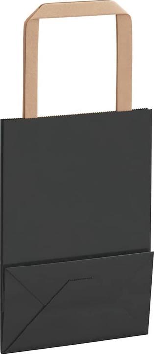 Produktbild VidaXL Kraftpapiertüten 50 Stk. mit Henkel Schwarz 15x8x21 cm Papiertüte (Geschenktüte, 50 x)