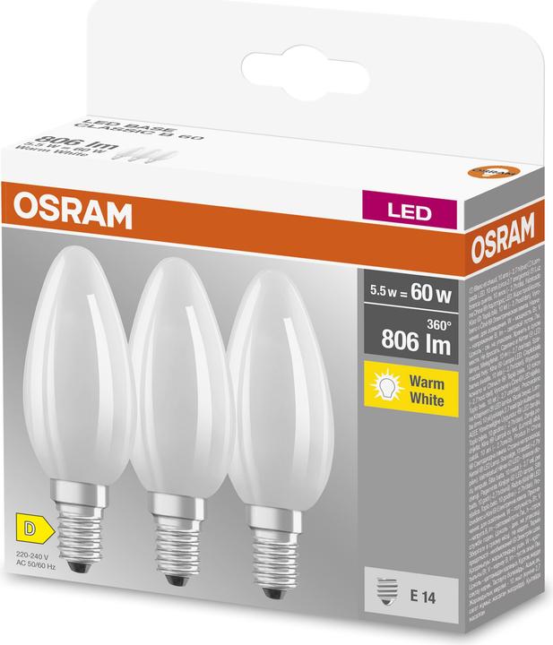 Actual product image Osram Candle (E14, 5.50 W, 806 lm, 3 x, D)