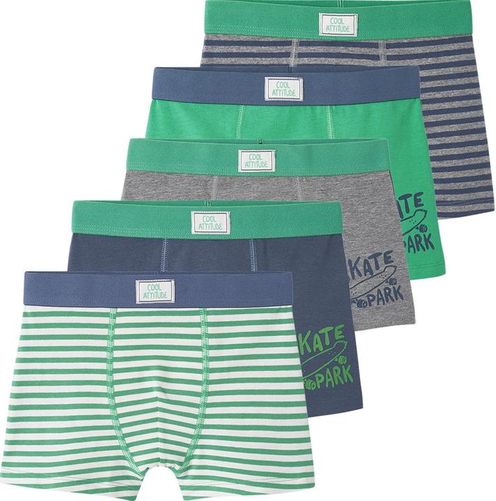 Produktbild Vertbaudet 5er-Pack Jungen Boxershorts aus Stretch, Skater (140, 5er Pack)
