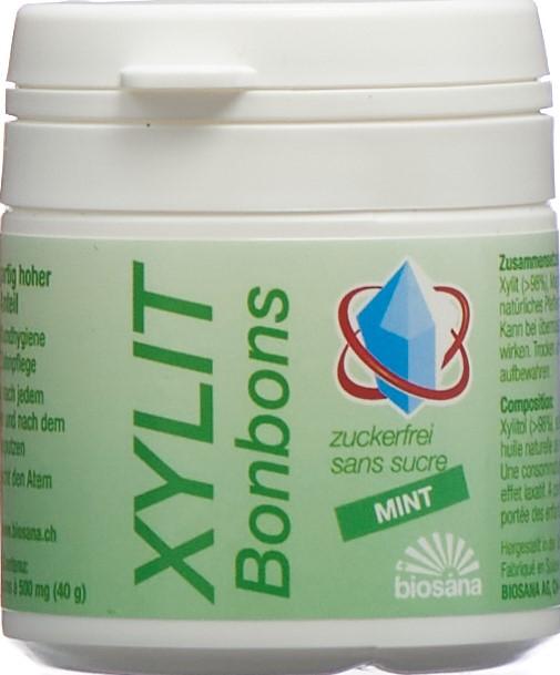 Actual product image Biosana Xylit Bonbons Mint (80 pcs., 40 g)