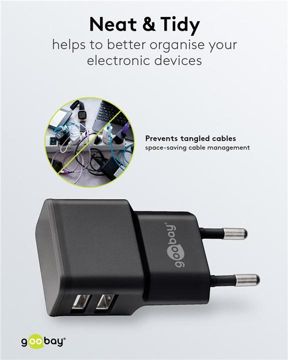 Image du produit Goobay Double chargeur USB A (12 W)